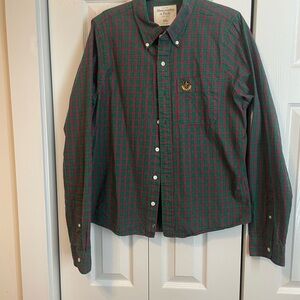 Abercrombie & Fitch Green and Red Plaid Men's Shirt, XXL